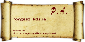 Porgesz Adina névjegykártya